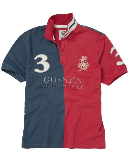 Joules Herren-Polo Gurkha rot/blau