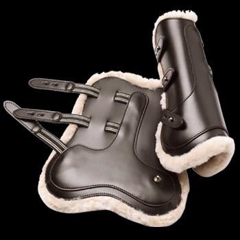 Prestige Leder-Springgamaschen mit Lammfell