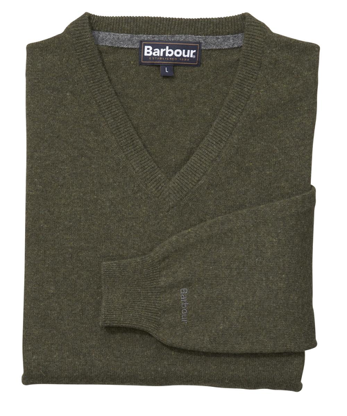 Barbour Lambswool V-Neck Pullover oliv